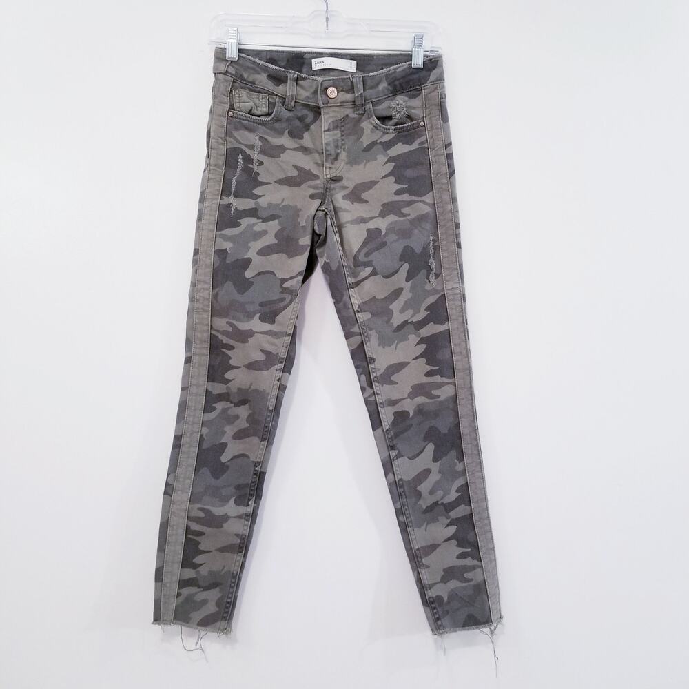 ZARA Denim Camouflage Skinny Pants